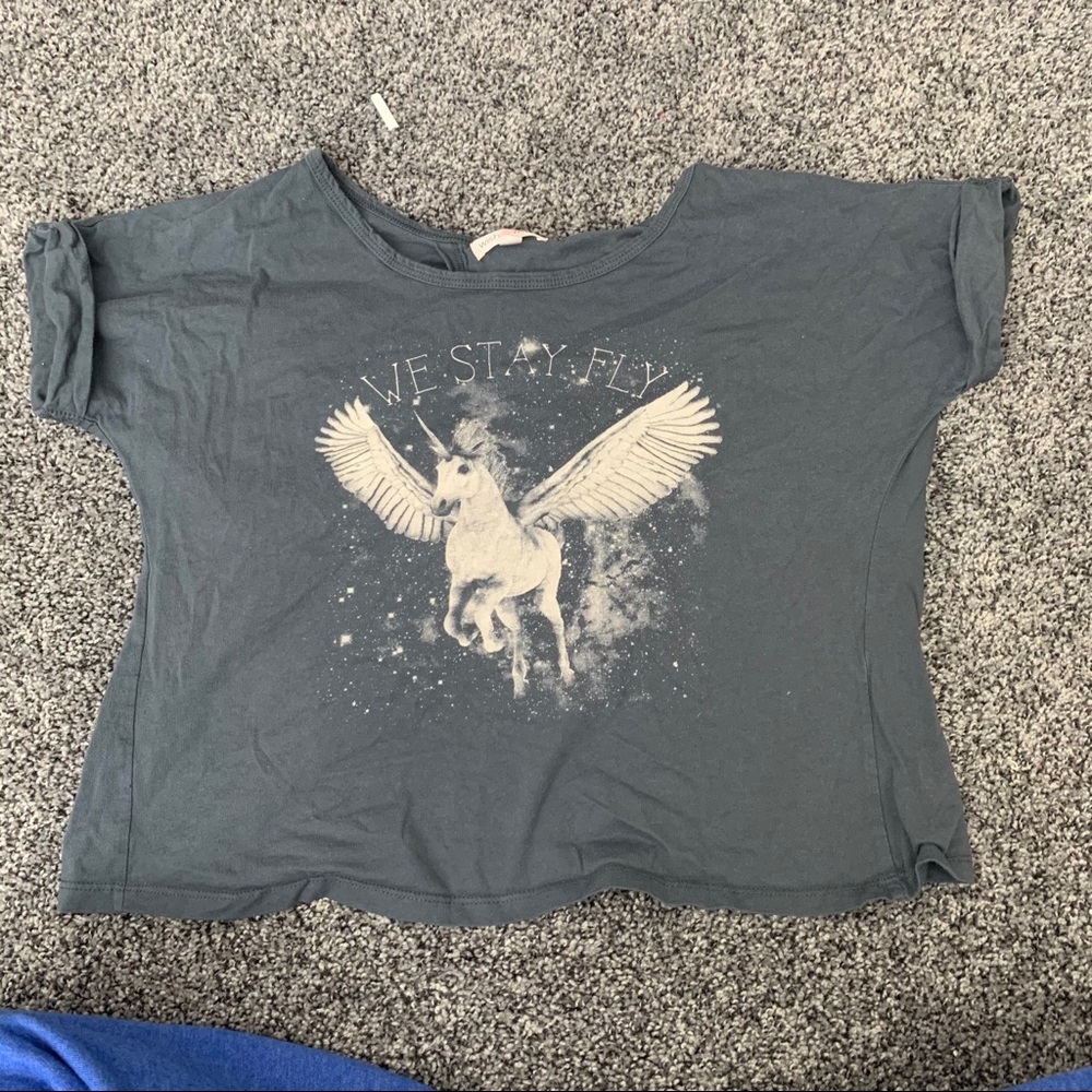 Unicorn open back crop top